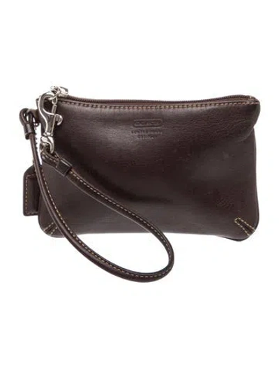Pre-owned Coach Leather Clutch In Brown
