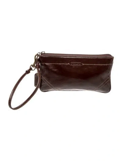 Pre-owned Coach Leather Clutch In Brown