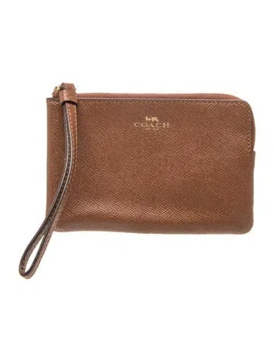 Pre-owned Coach Leather Clutch In Brown