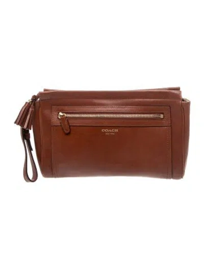 Pre-owned Coach Leather Clutch In Brown