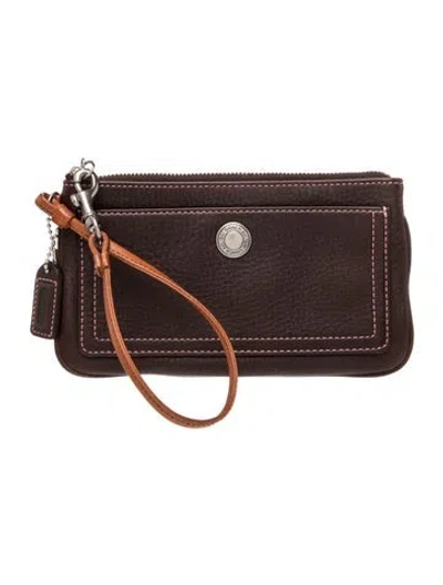 Pre-owned Coach Leather Clutch In Brown