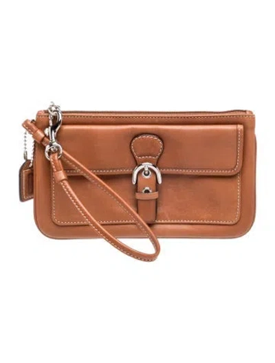 Pre-owned Coach Leather Clutch In Brown