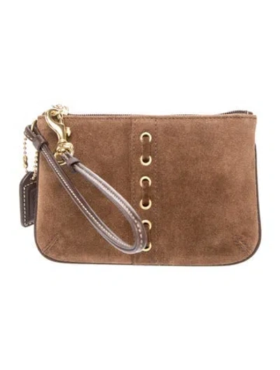 Pre-owned Coach Leather Clutch In Brown