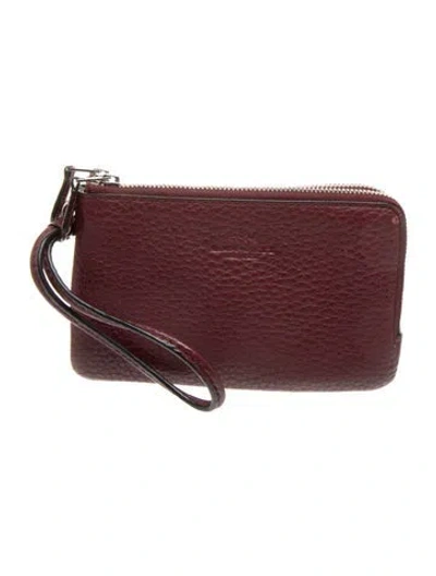 Pre-owned Coach Leather Clutch In Burgundy
