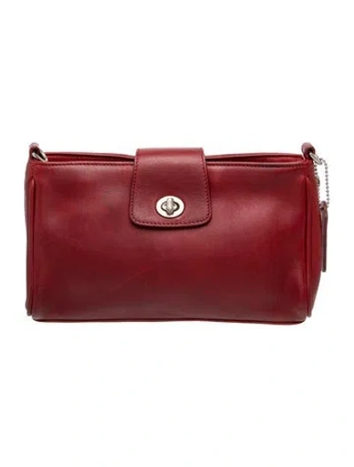 Pre-owned Coach Leather Clutch In Burgundy