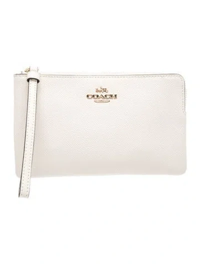Pre-owned Coach Leather Clutch In Gold/metallic