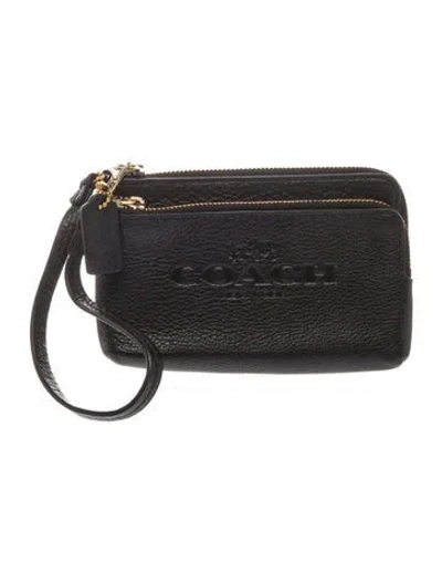 Pre-owned Coach Leather Clutch In Gray