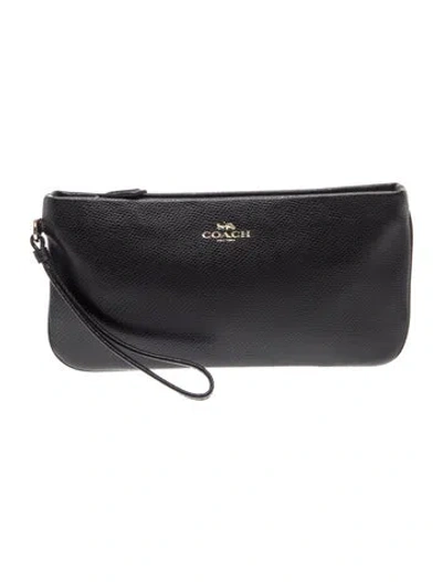 Pre-owned Coach Leather Clutch In Gray