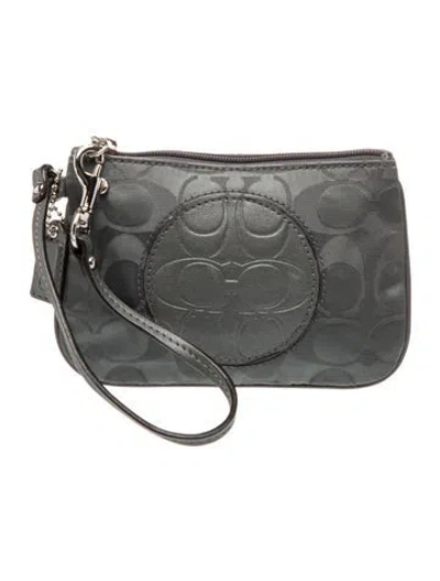 Pre-owned Coach Leather Clutch In Gray