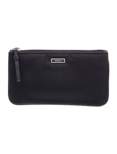 Pre-owned Coach Leather Clutch In Gray