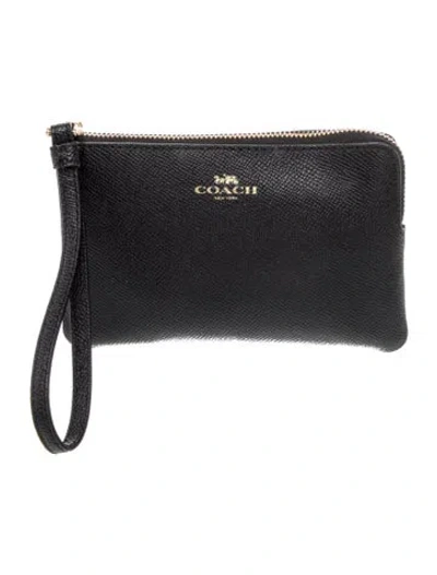 Pre-owned Coach Leather Clutch In Gray