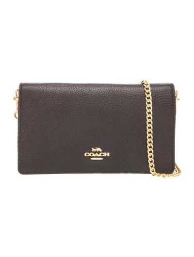 Pre-owned Coach Leather Clutch In Gray