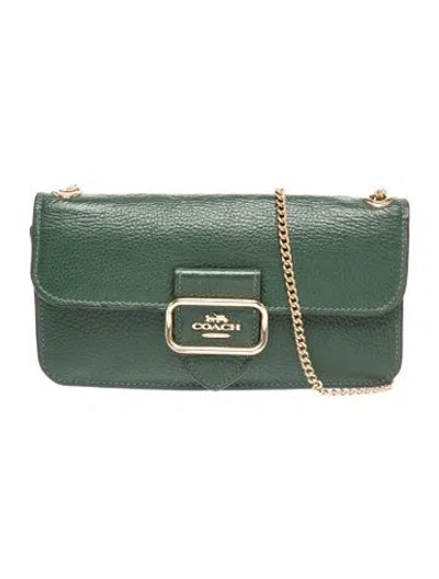 Pre-owned Coach Leather Clutch In Green