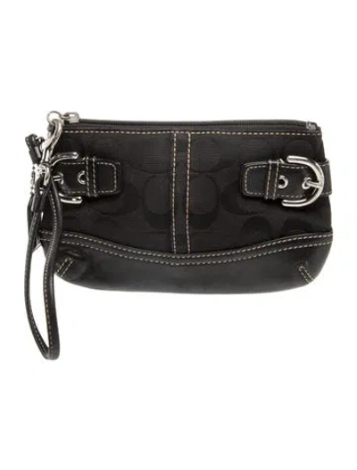 Pre-owned Coach Leather Clutch In Green