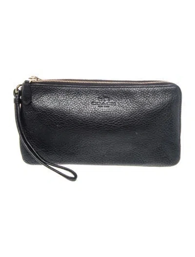 Pre-owned Coach Leather Clutch In Grey