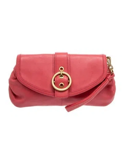 Pre-owned Coach Leather Clutch In Multi