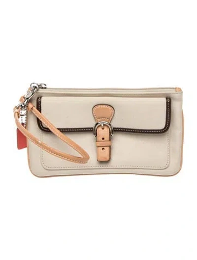 Pre-owned Coach Leather Clutch In Neutral
