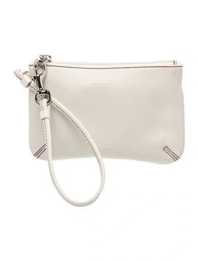 Pre-owned Coach Leather Clutch In Neutral