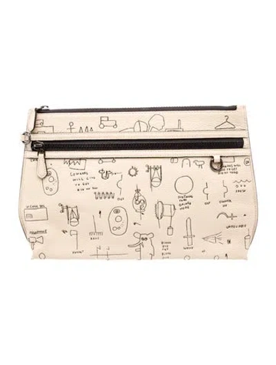 Pre-owned Coach Leather Clutch In Neutral