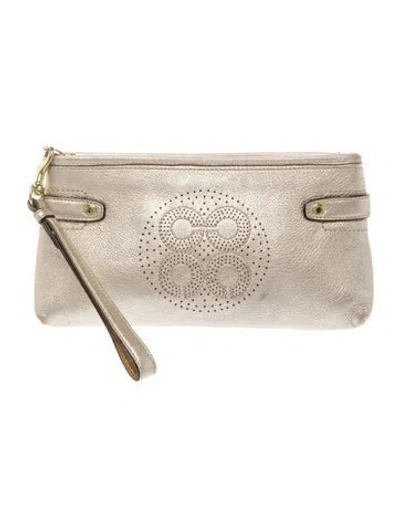 Pre-owned Coach Leather Clutch In Neutral