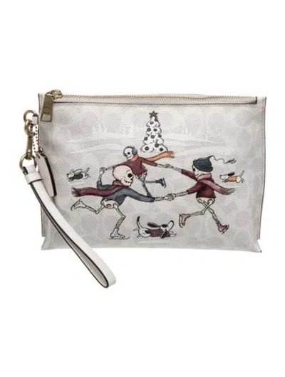 Pre-owned Coach Leather Clutch In Neutral