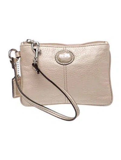 Pre-owned Coach Leather Clutch In Neutral