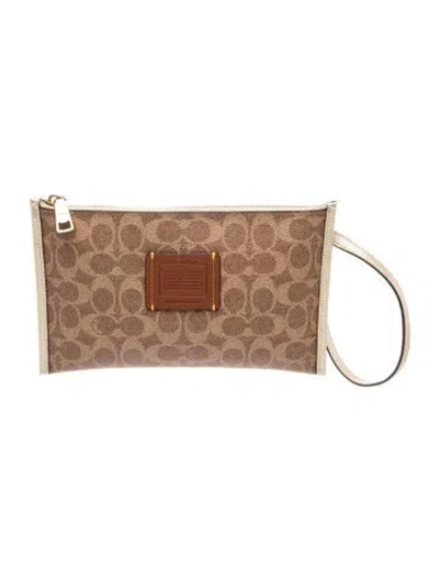 Pre-owned Coach Leather Clutch In Neutral