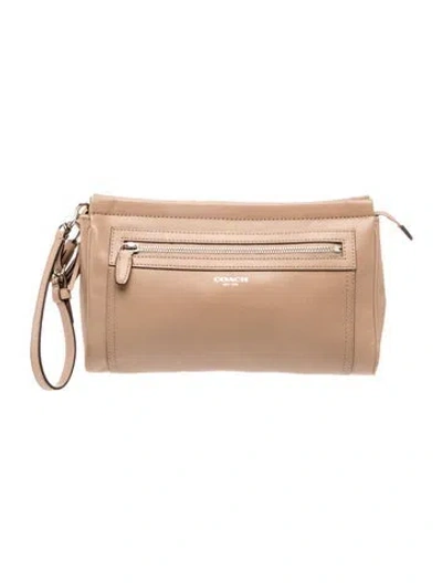 Pre-owned Coach Leather Clutch In Neutral