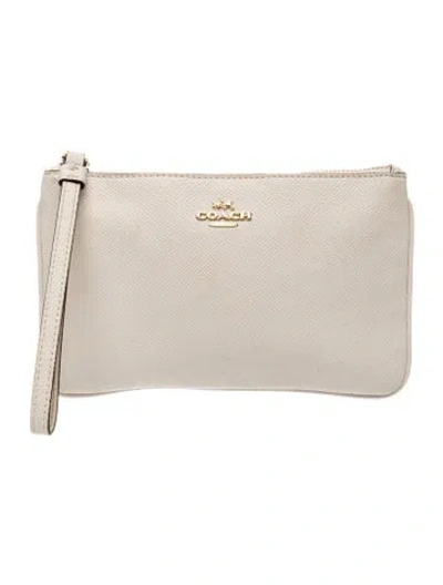 Pre-owned Coach Leather Clutch In Neutral