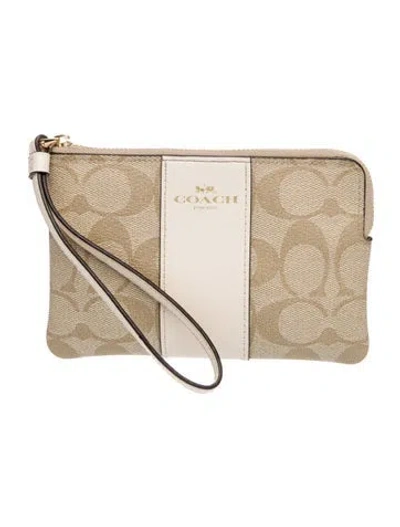 Pre-owned Coach Leather Clutch In Neutral