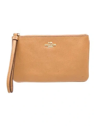 Pre-owned Coach Leather Clutch In Neutral