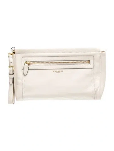 Pre-owned Coach Leather Clutch In Neutral