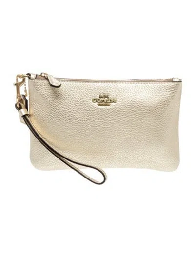 Pre-owned Coach Leather Clutch In Neutral