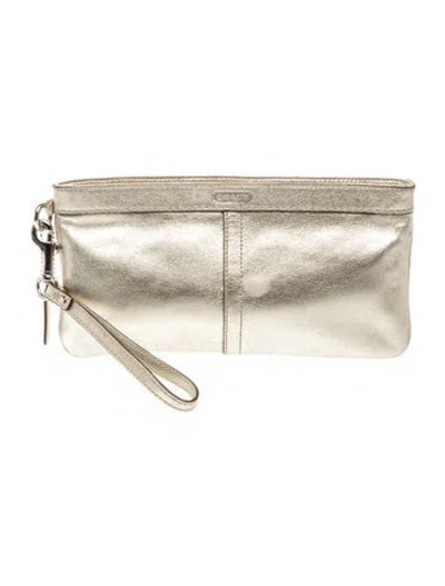 Pre-owned Coach Leather Clutch In Neutral
