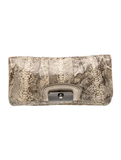 Pre-owned Coach Leather Clutch In Neutral