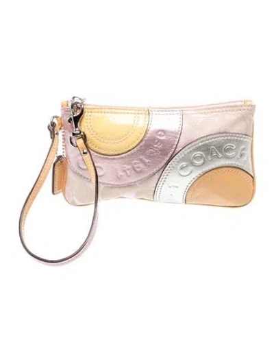 Pre-owned Coach Leather Clutch In Neutral