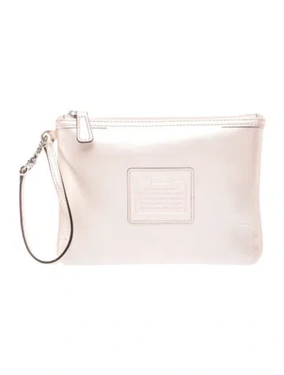 Pre-owned Coach Leather Clutch In Neutral
