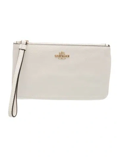 Pre-owned Coach Leather Clutch In Neutral
