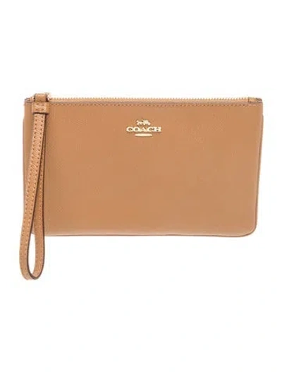 Pre-owned Coach Leather Clutch In Neutral