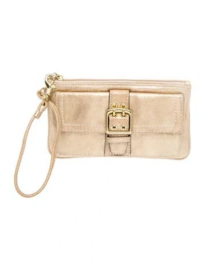 Pre-owned Coach Leather Clutch In Neutrals