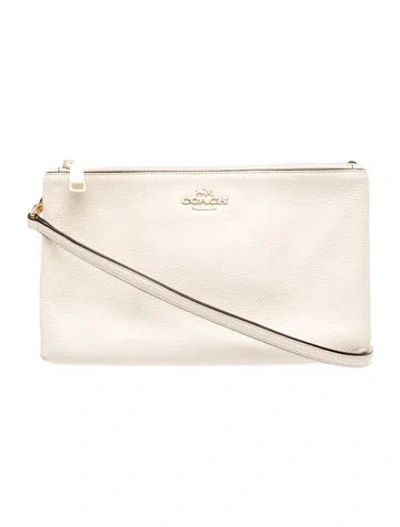 Pre-owned Coach Leather Clutch In Neutrals