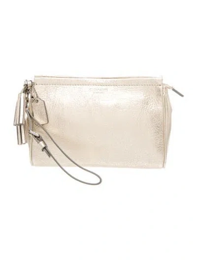 Pre-owned Coach Leather Clutch In Neutrals