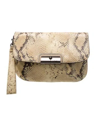 Pre-owned Coach Leather Clutch In Neutrals