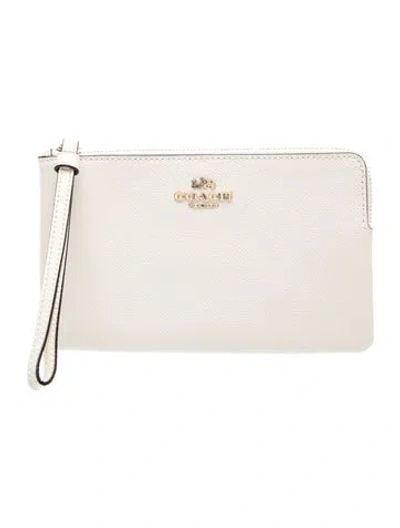 Pre-owned Coach Leather Clutch In Neutrals