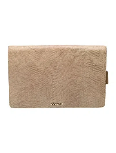 Pre-owned Coach Leather Clutch In Neutrals