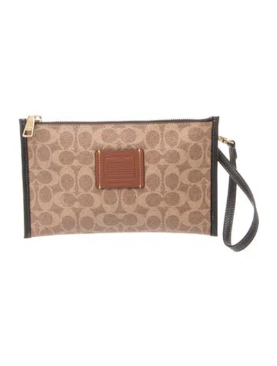 Pre-owned Coach Leather Clutch In Neutrals