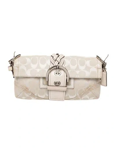 Pre-owned Coach Leather Clutch In Neutrals
