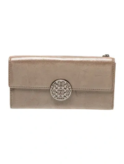 Pre-owned Coach Leather Clutch In Neutrals
