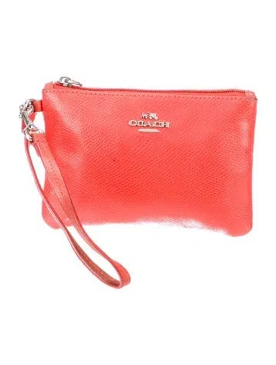 Pre-owned Coach Leather Clutch In Orange