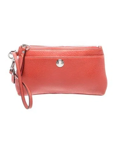 Pre-owned Coach Leather Clutch In Orange